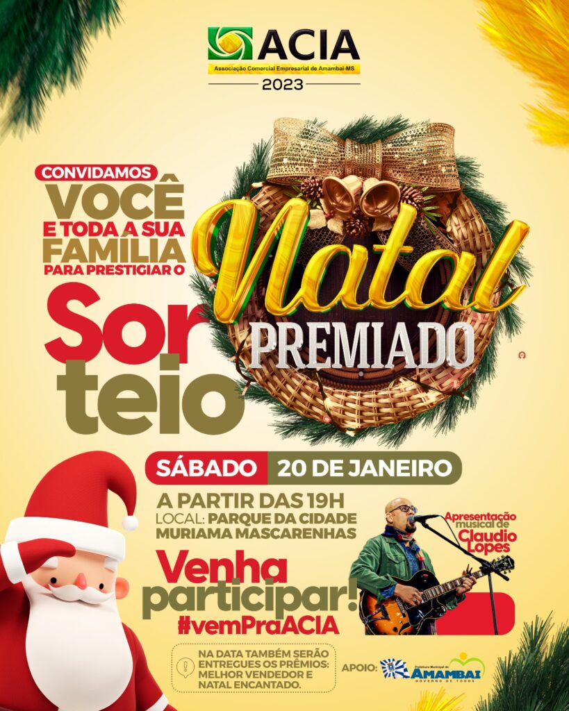 ACIA sorteia neste sábado prêmios da campanha Natal Premiado 2023