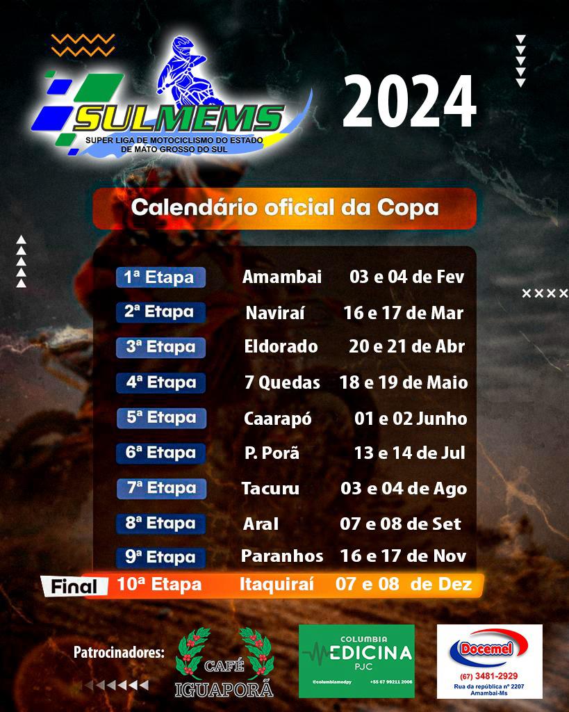 Com apoio da prefeitura Amambai abre neste domingo a Copa Conesul de Velocross 2024