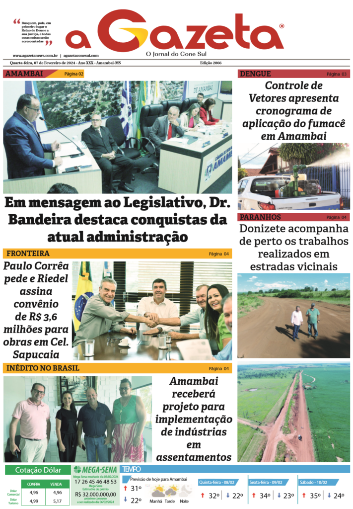 Jornal A Gazeta – Edição de 07 de fevereiro de 2024