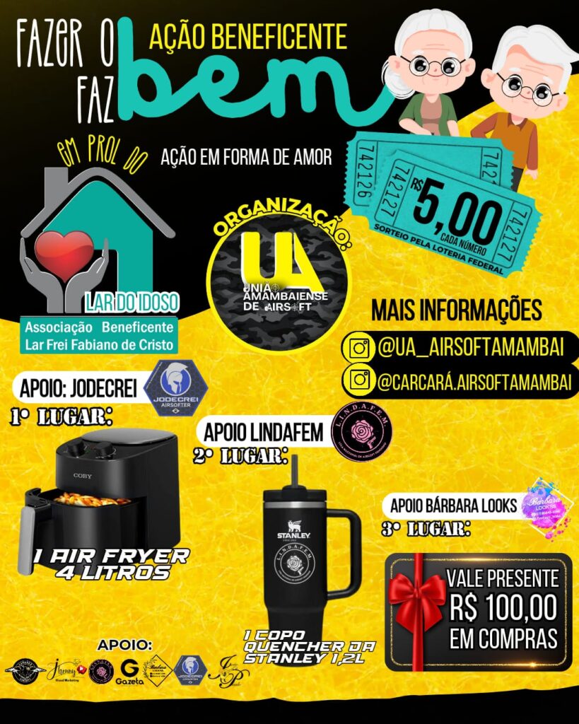 União Amambaiense de Airsoft promove ação beneficente em prol do lar do idoso em Amambai