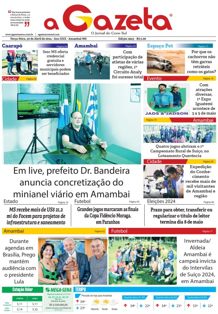 Jornal A Gazeta – Edição de 30 de abril de 2024