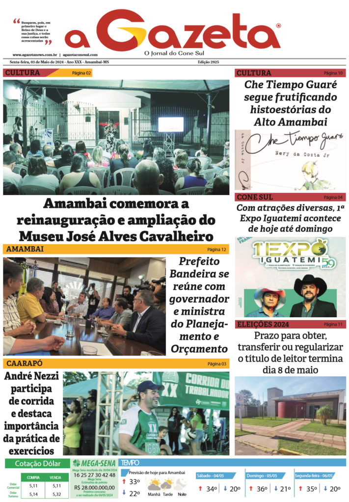 Jornal A Gazeta – Edição de 03 de maio de 2024