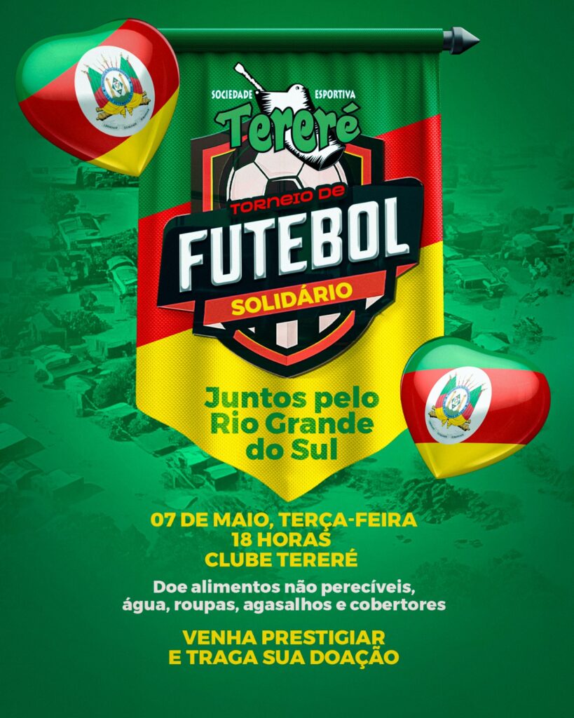 Clube Tereré realiza Torneio Solidário em apoio ao Rio Grande do Sul nesta terça-feira (07)