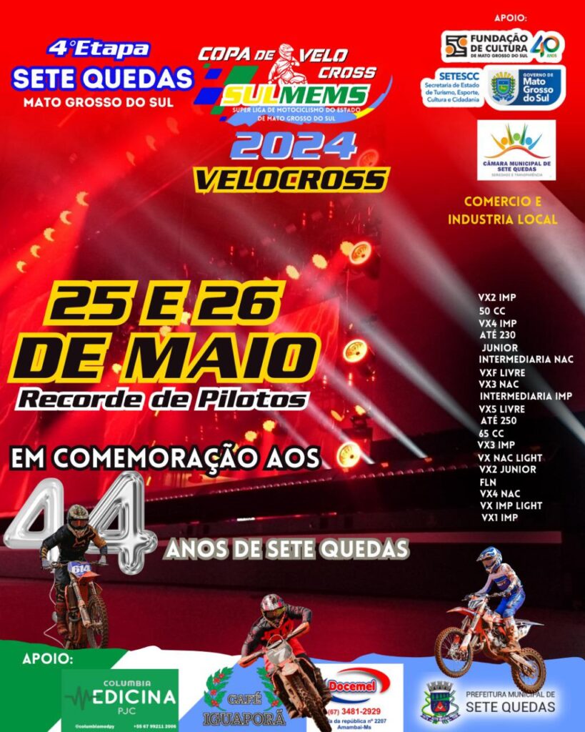 Sete Quedas recebe 4ª etapa da Copa SulMEMS de Velocross neste final de semana