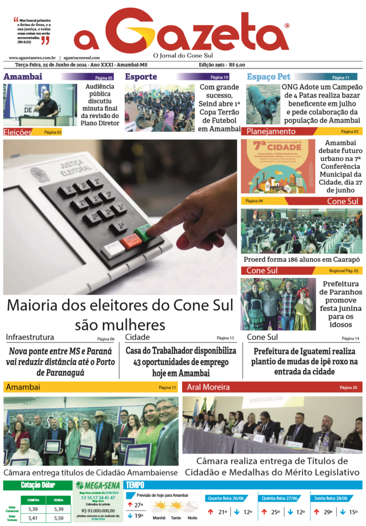 Jornal A Gazeta – Edição de 25 de junho de 2024