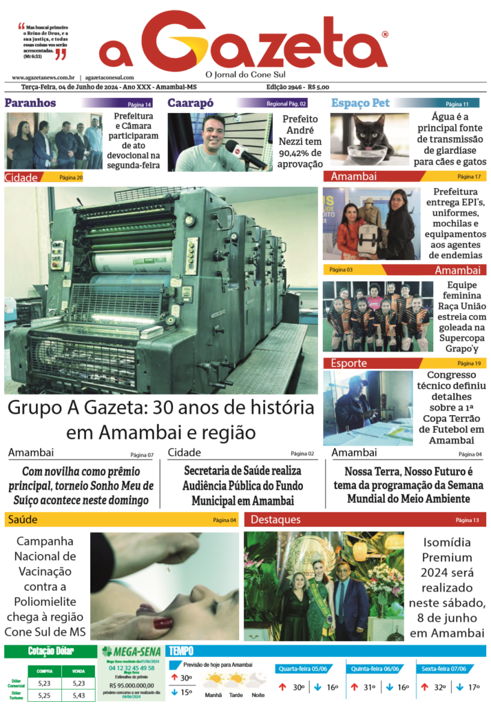 Jornal A Gazeta – Edição de 04 de junho de 2024