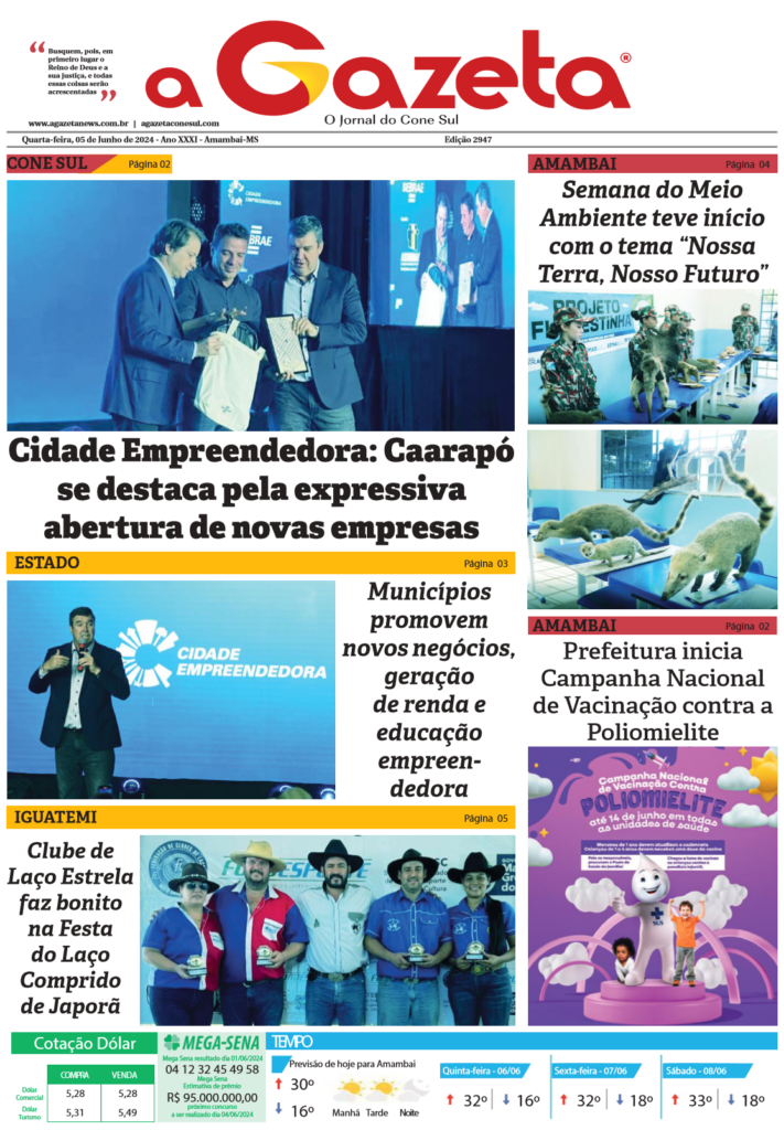 Jornal A Gazeta – Edição de 05 de junho de 2024