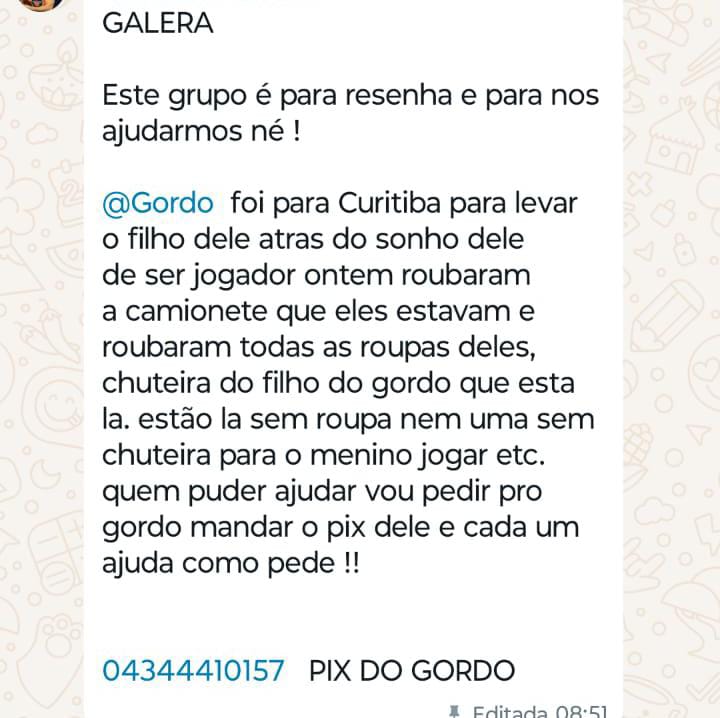 Ao levar garotos para teste de futebol amambaienses são vítimas de ladrões em Curitiba