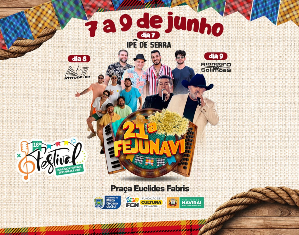 Show do grupo de pagode Atitude 67 será atração da 21ª FEJUNAVI no sábado, dia 08