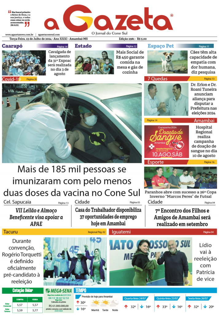 Jornal A Gazeta – Edição de 23 de julho de 2024