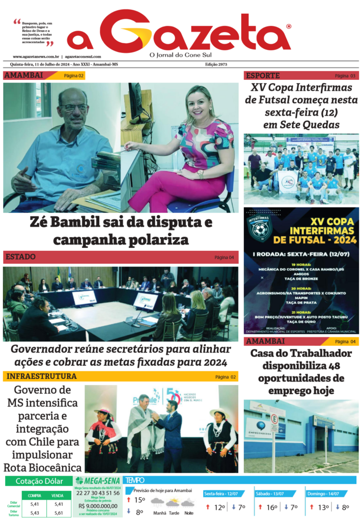 Jornal A Gazeta – Edição de 11 de julho de 2024