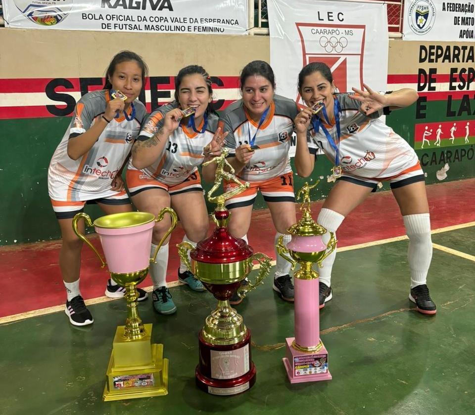 Futsal feminino de Amambai é tricampeão da Copa Vale da Esperança em Caarapó