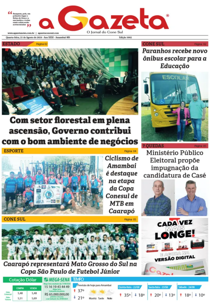 Jornal A Gazeta – Edição de 21 de agosto de 2024