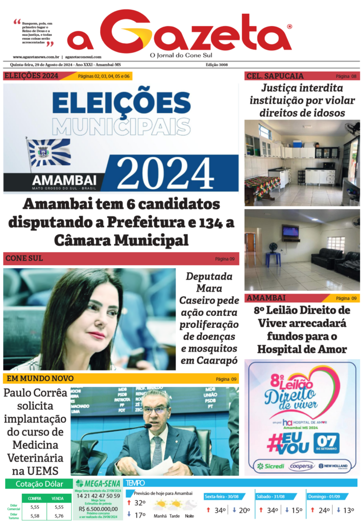 Jornal A Gazeta – Edição de 29 de agosto de 2024