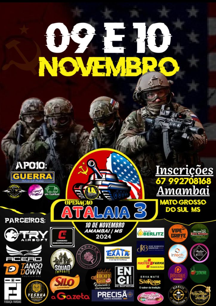 Amambai recebe evento nacional de Airsoft nos dias 9 e 10 de novembro