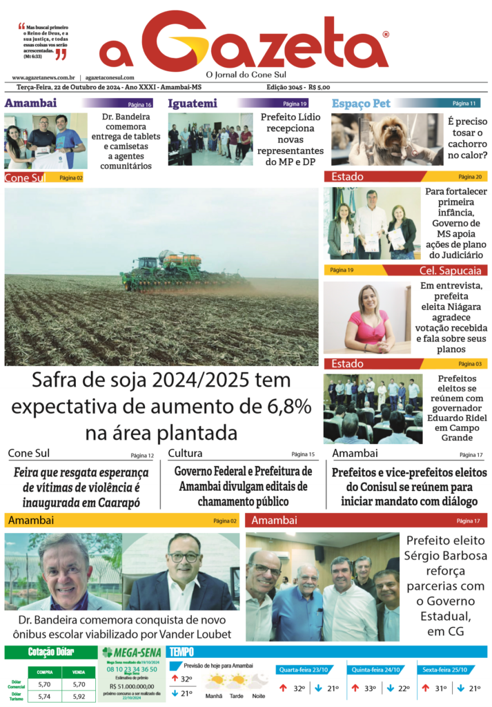 Jornal A Gazeta – Edição de 22 de outubro de 2024