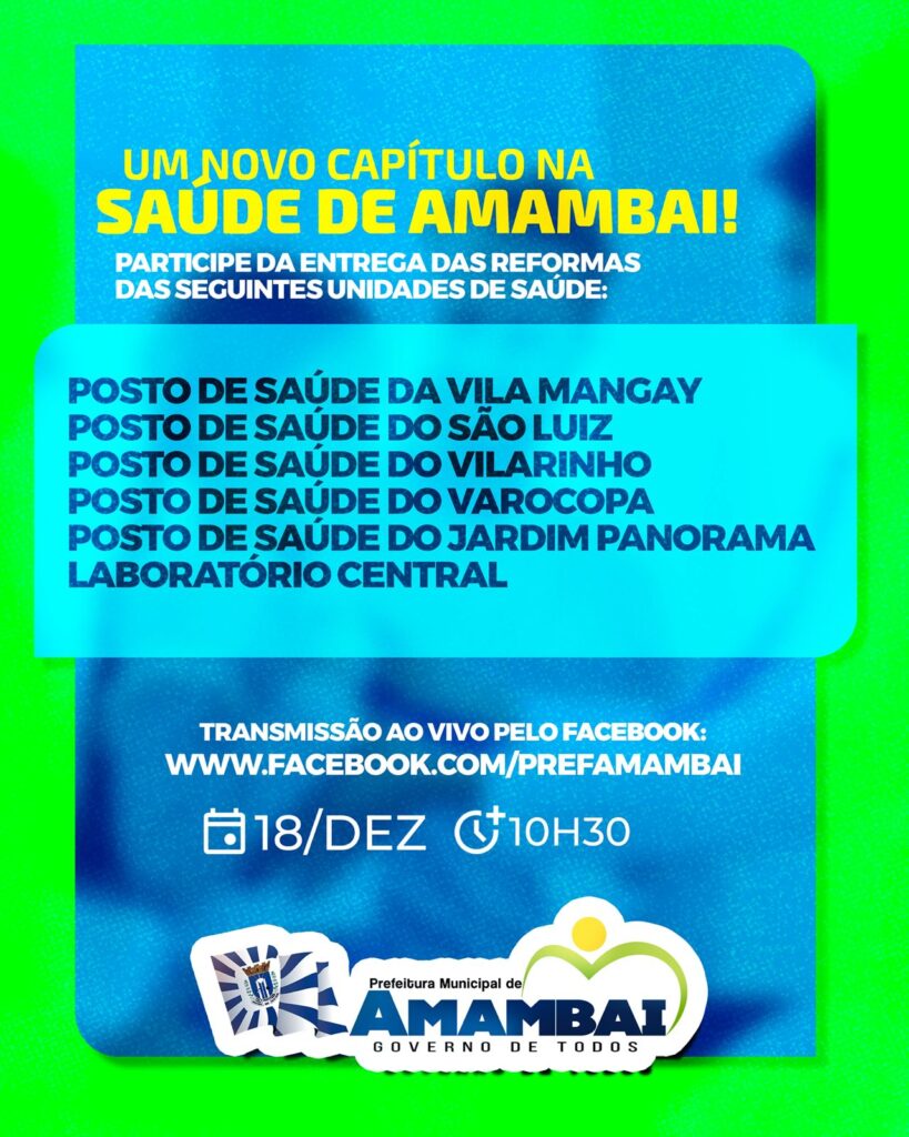 Prefeito de Amambai, Dr. Bandeira, entrega obras nesta quarta-feira (18), com mais de R$ 2,7 milhões em investimentos