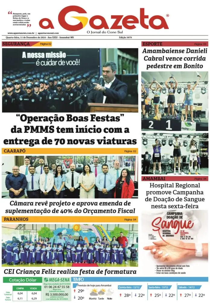 Jornal A Gazeta – Edição de 11 de dezembro de 2024