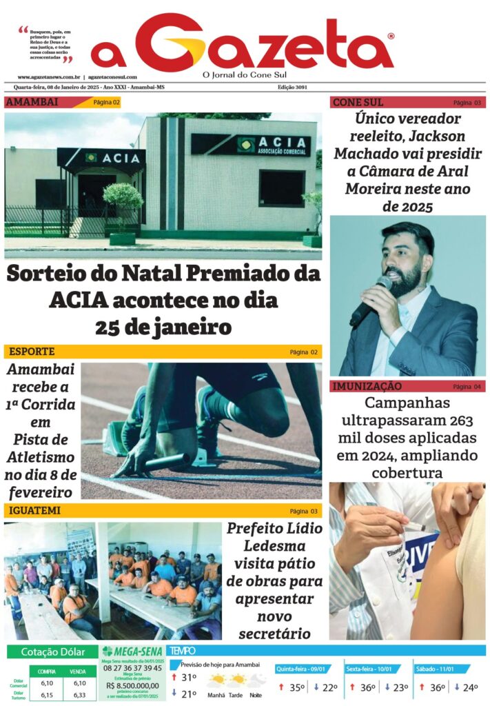 Jornal A Gazeta – Edição de 08 de janeiro de 2025