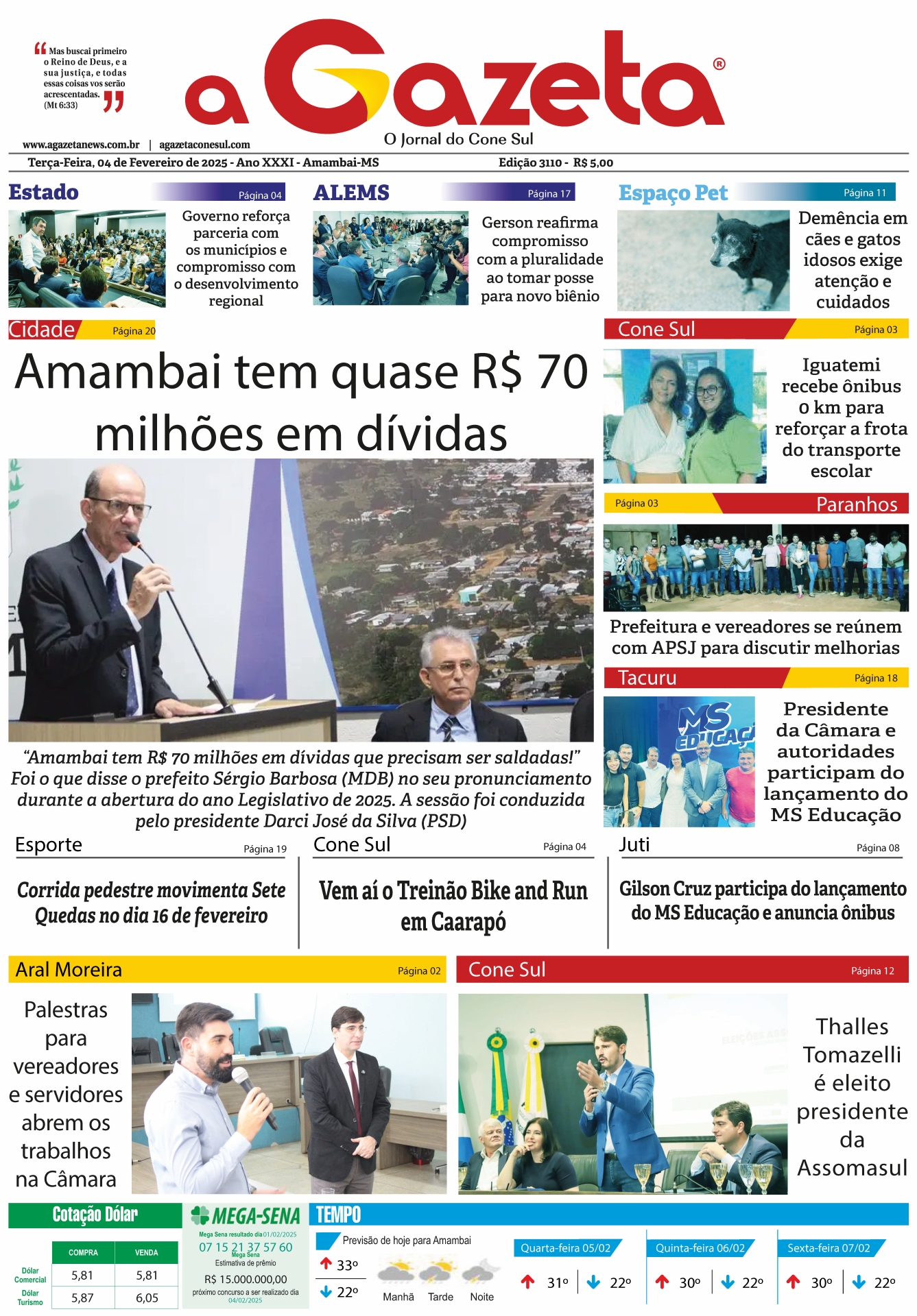 Jornal A Gazeta – Edição de 04 de fevereiro de 2025