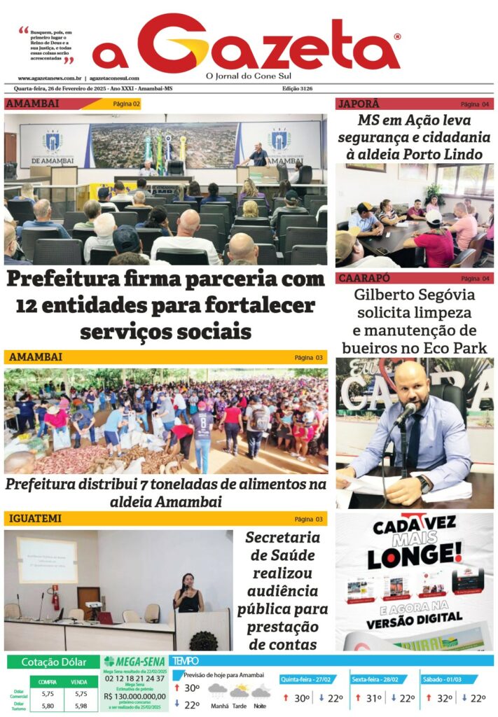 Jornal A Gazeta – Edição de 26 de fevereiro de 2025