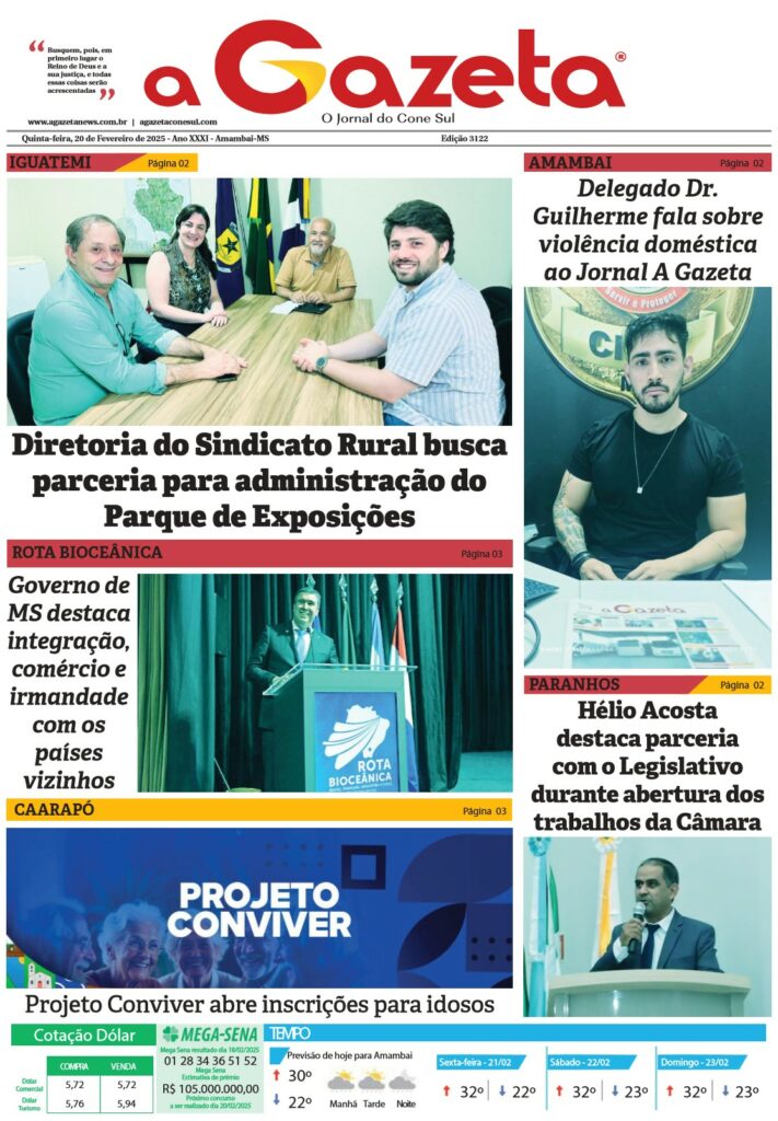 Jornal A Gazeta – Edição de 20 de fevereiro de 2025