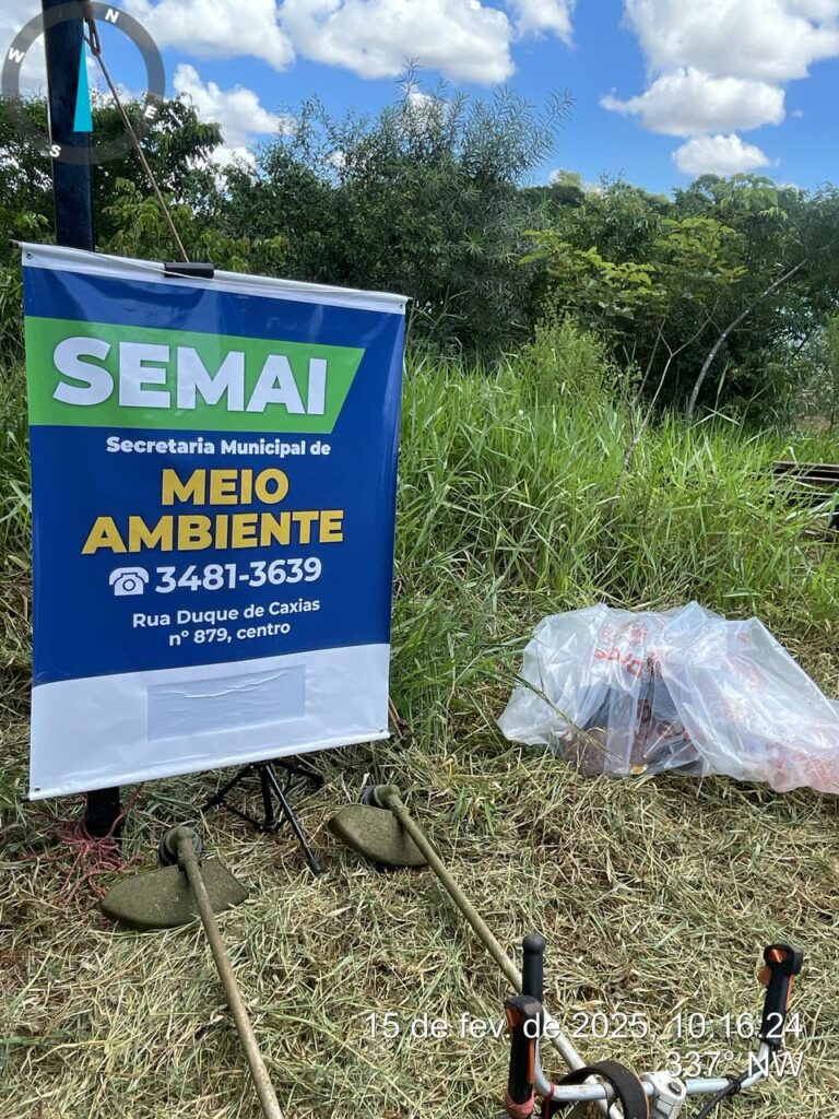 SEMAI realiza mutirão de limpeza e plantio de árvores no Rio Amambai