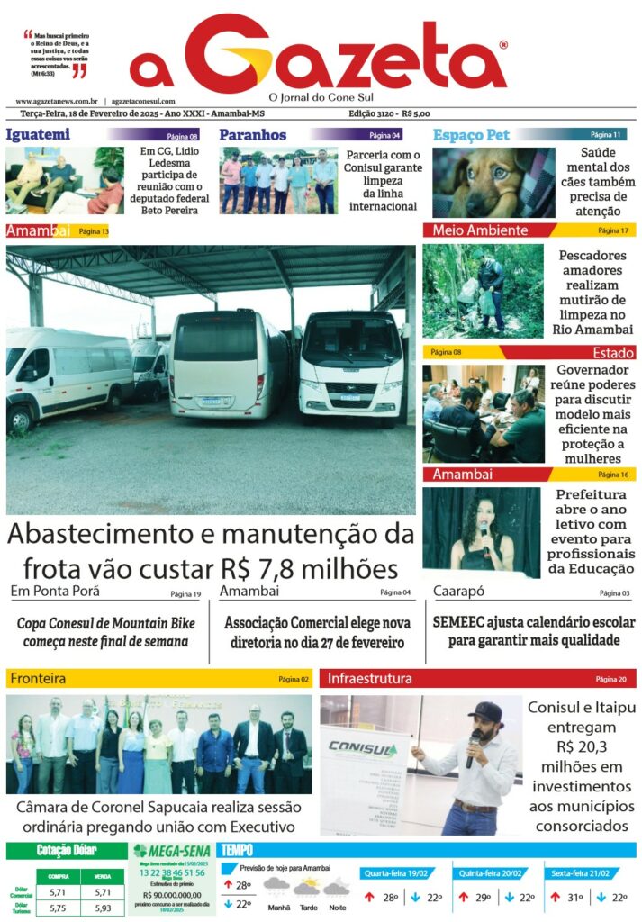 Jornal A Gazeta – Edição de 18 de fevereiro de 2025