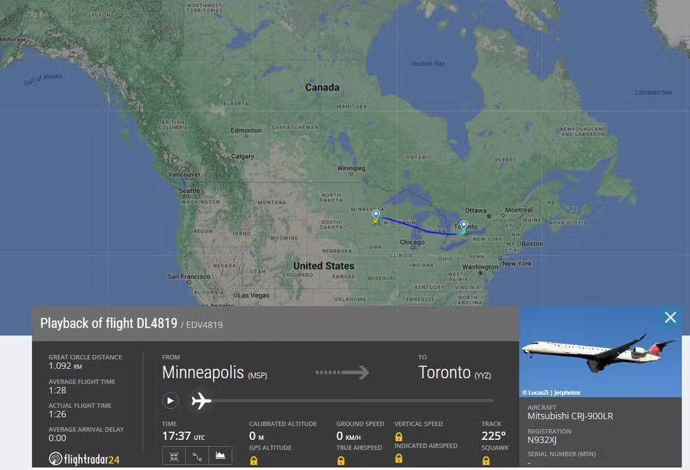 Avião da Delta capota durante pouso em Toronto; 18 ficam feridos