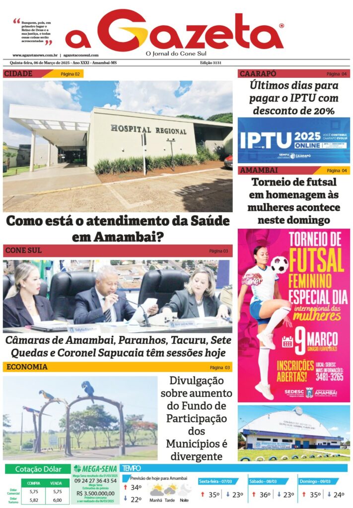 Jornal A Gazeta – Edição de 06 de março de 2025