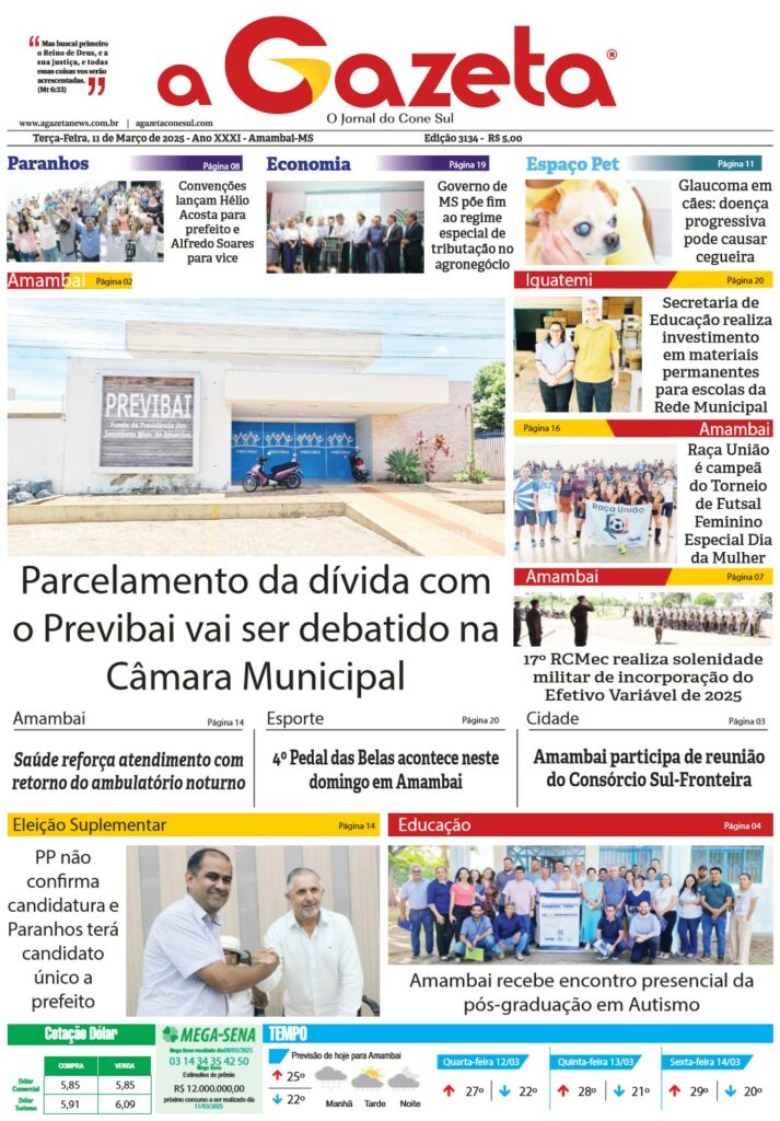 Jornal A Gazeta – Edição de 11 de março de 2025