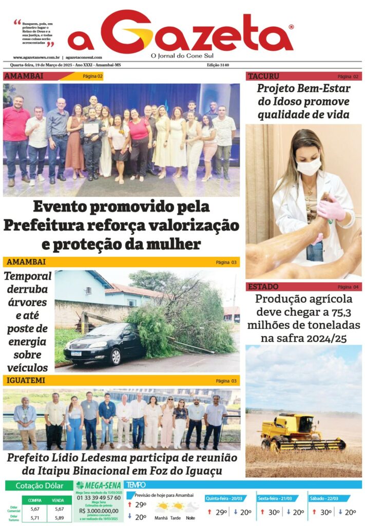 Jornal A Gazeta – Edição de 19 de março de 2025