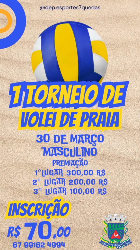 Torneio regional de vôlei de praia acontece dias 29 e 30 de março em Sete Quedas