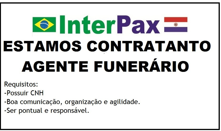 Empresa Inter Pax abre vaga para contratação de agente funerário em Amambai