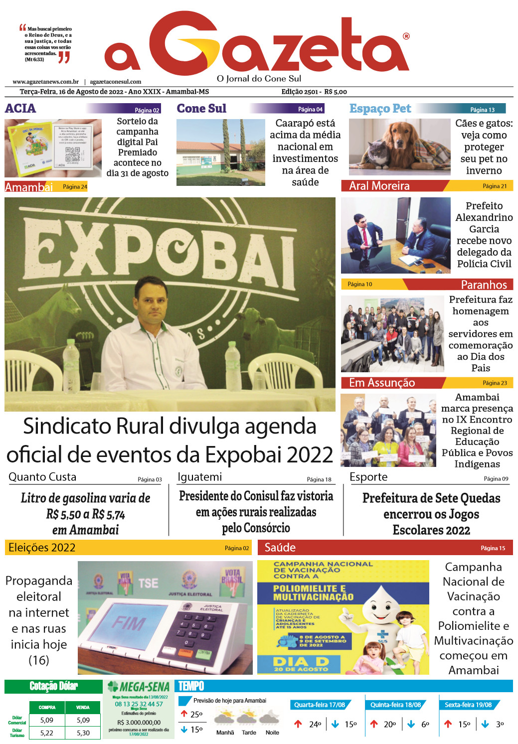 Confira a edição digital do jornal impresso A Gazeta desta terça-feira, dia 16