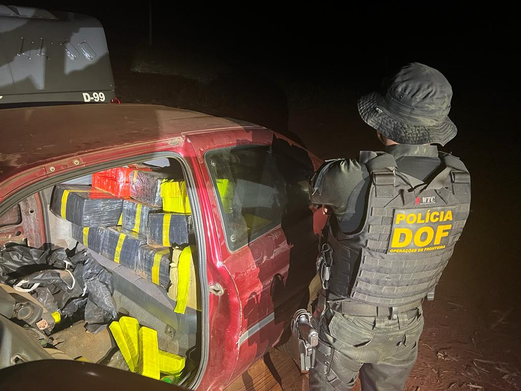 Após denúncia DOF apreende mais de 200 tabletes de maconha em veículo abandonado em Amambai