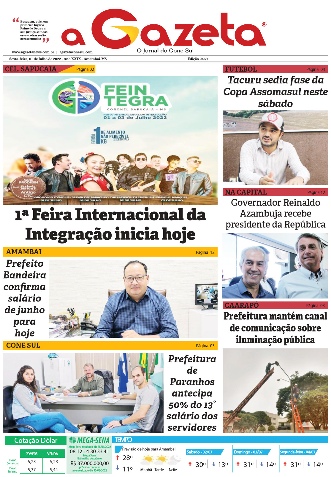 Confira a edição digital do jornal impresso A Gazeta desta sexta-feira, dia 1º