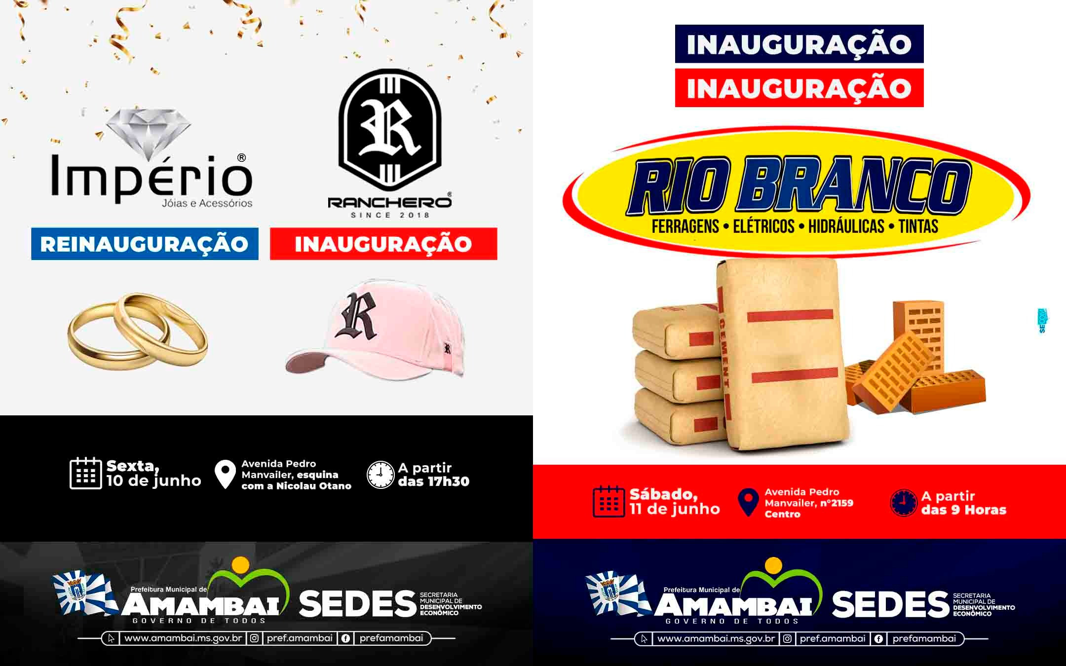 Fim de semana do Dia dos Namorados será marcado por reinauguração e inaugurações de empresas em Amambai Fim de semana do Dia dos Namorados será marcado por reinauguração e inaugurações de empresas em Amambai