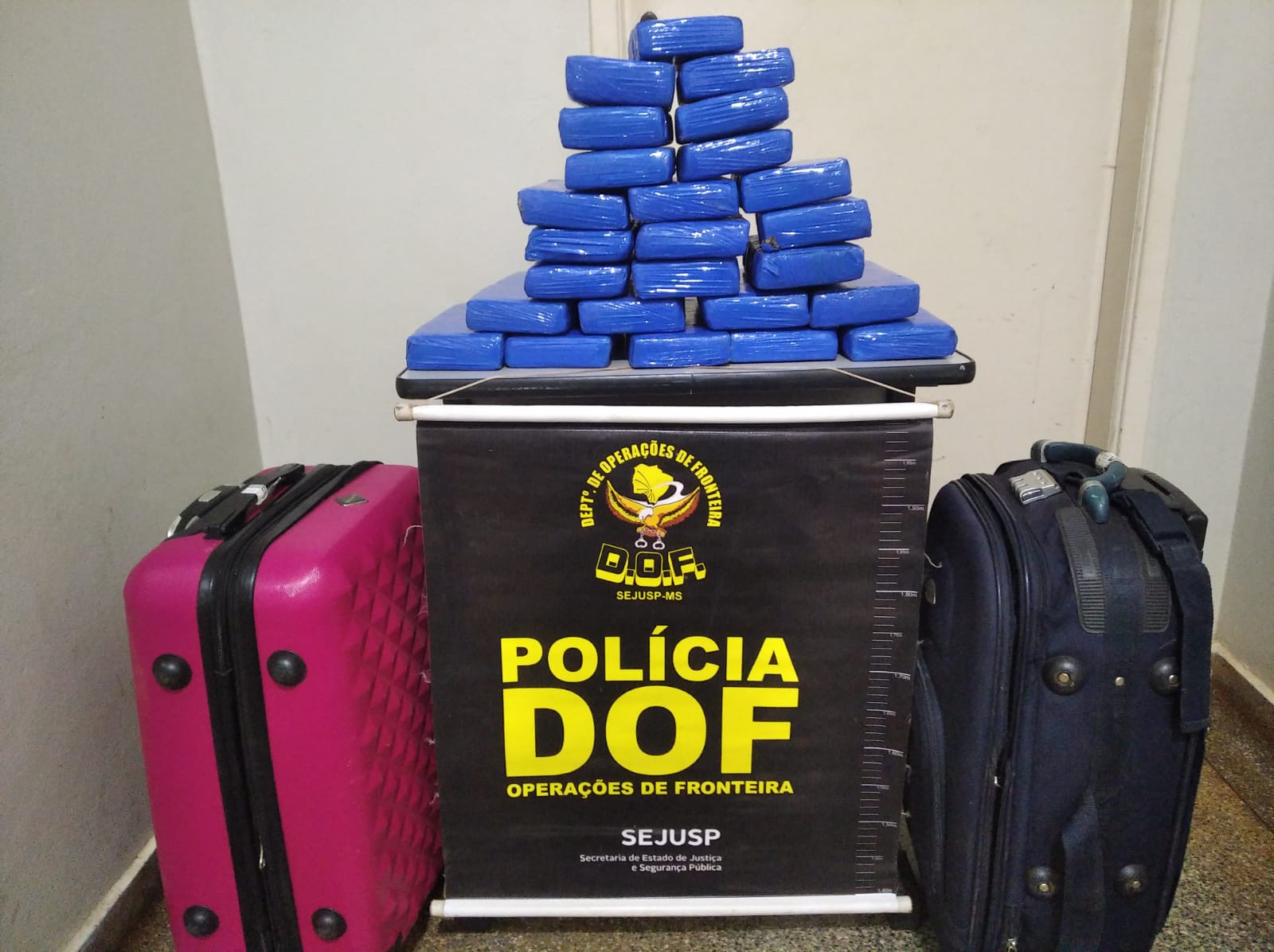DOF prende mulher de 19 anos levando droga de Tacuru para Santa Catarina