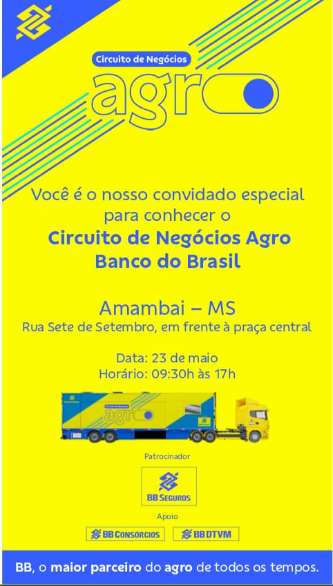 Circuito de Negócios Agro do Banco do Brasil acontece na próxima segunda-feira em Amambai