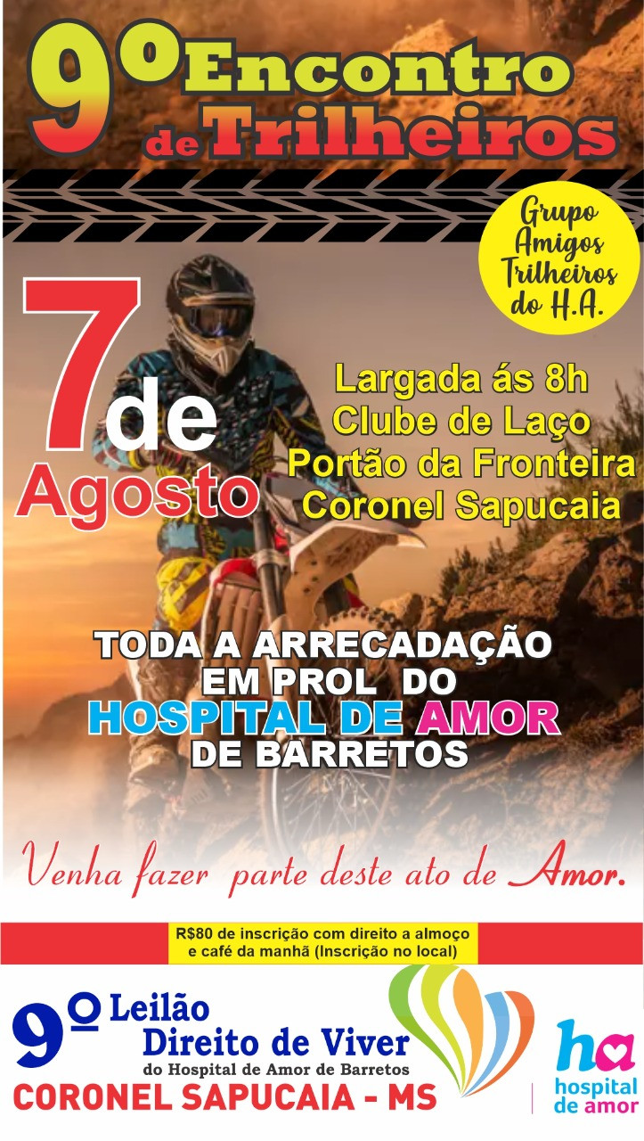 9º Encontro de Trilheiros acontece no próximo domingo em Coronel Sapucaia 9º Encontro de Trilheiros acontece no próximo domingo em Coronel Sapucaia