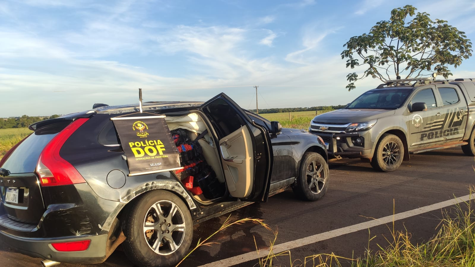 DOF apreende mais de mil quilos de maconha em veículo roubado na MS-289 em Amambai