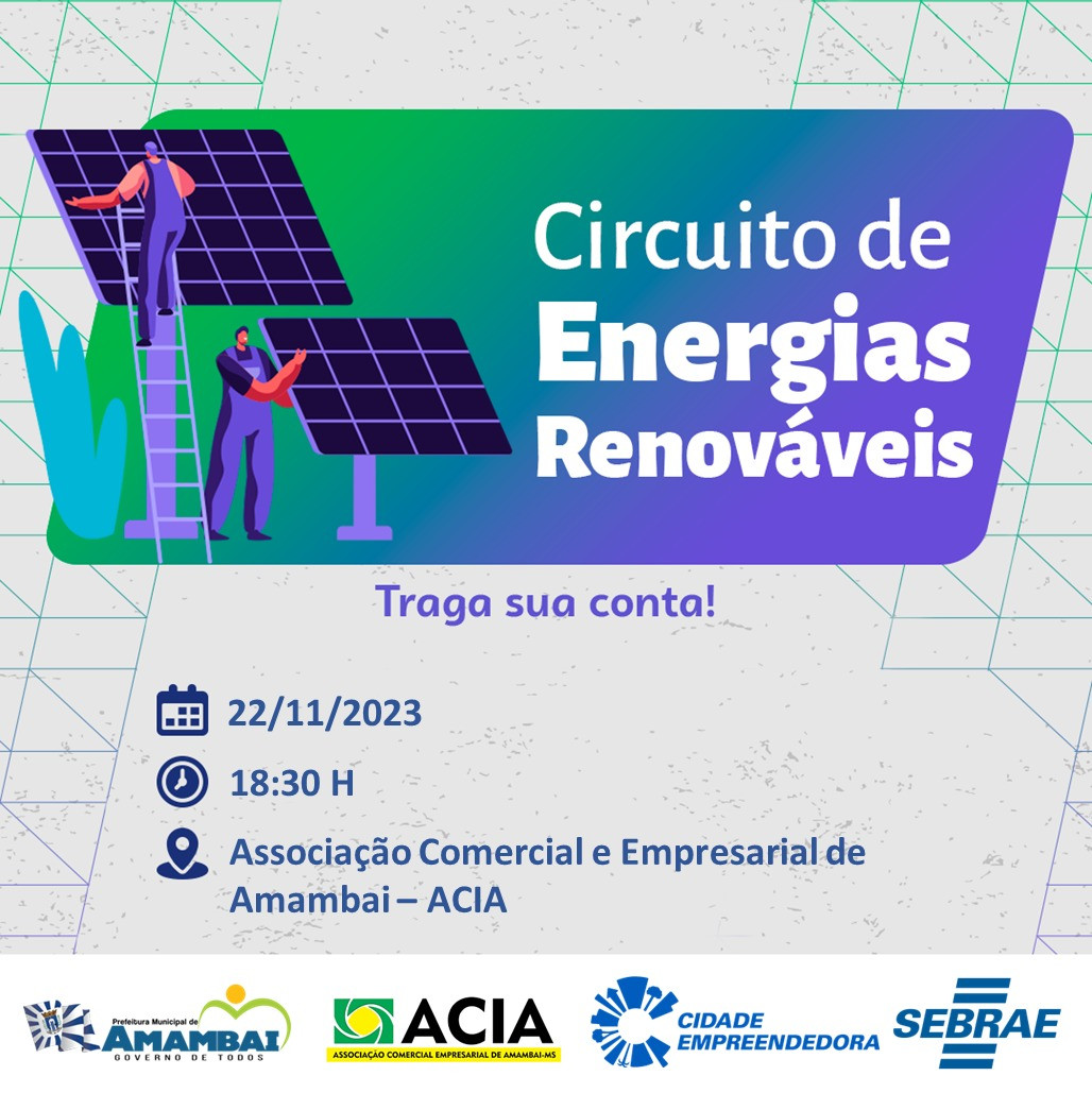 Circuito de Energias Renováveis será realizado na quarta-feira (22) em Amambai