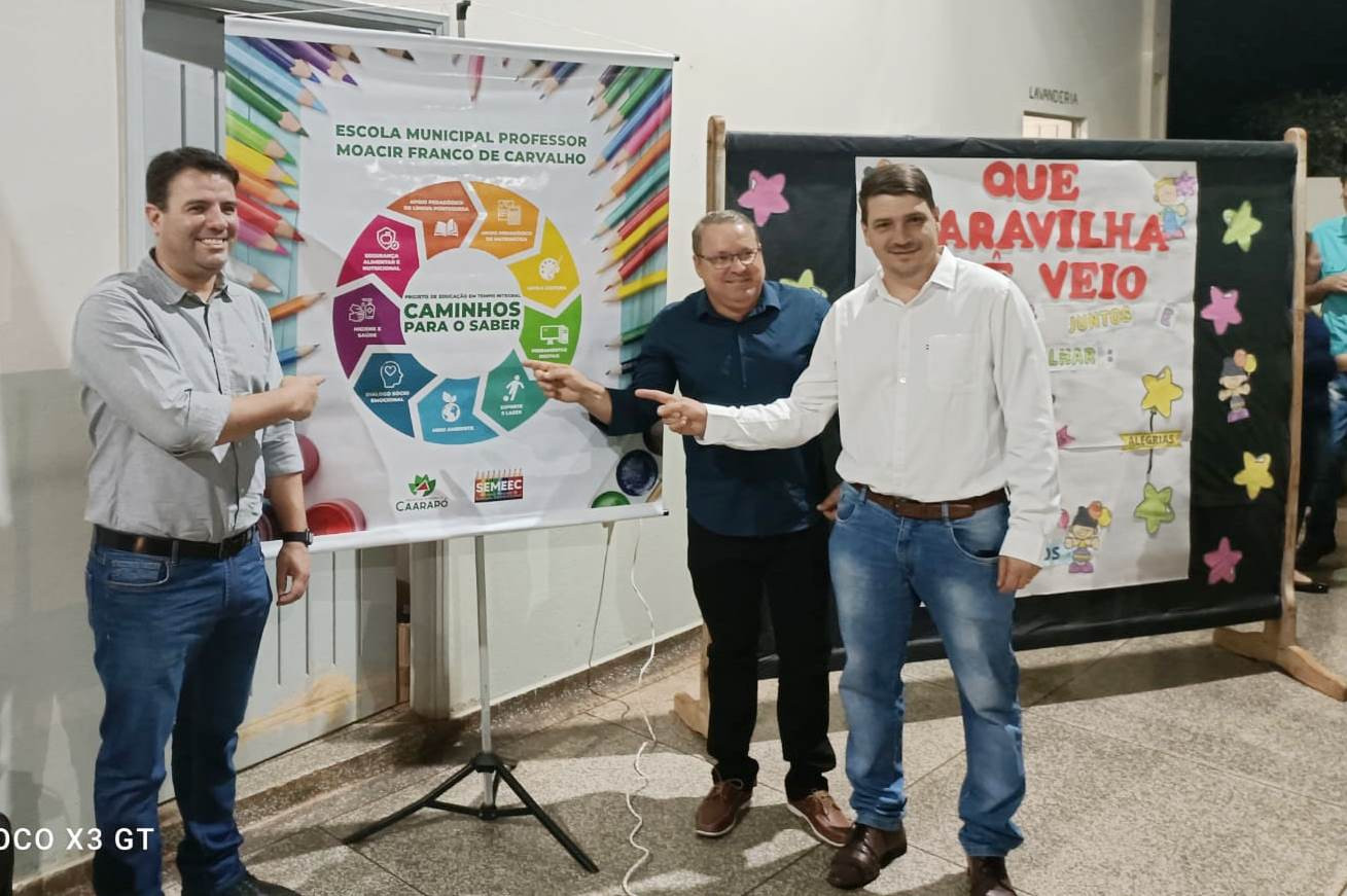 Vereador Pipoca prestigia lançamento projeto de educação integral da Escola Moacir Franco em Caarapó