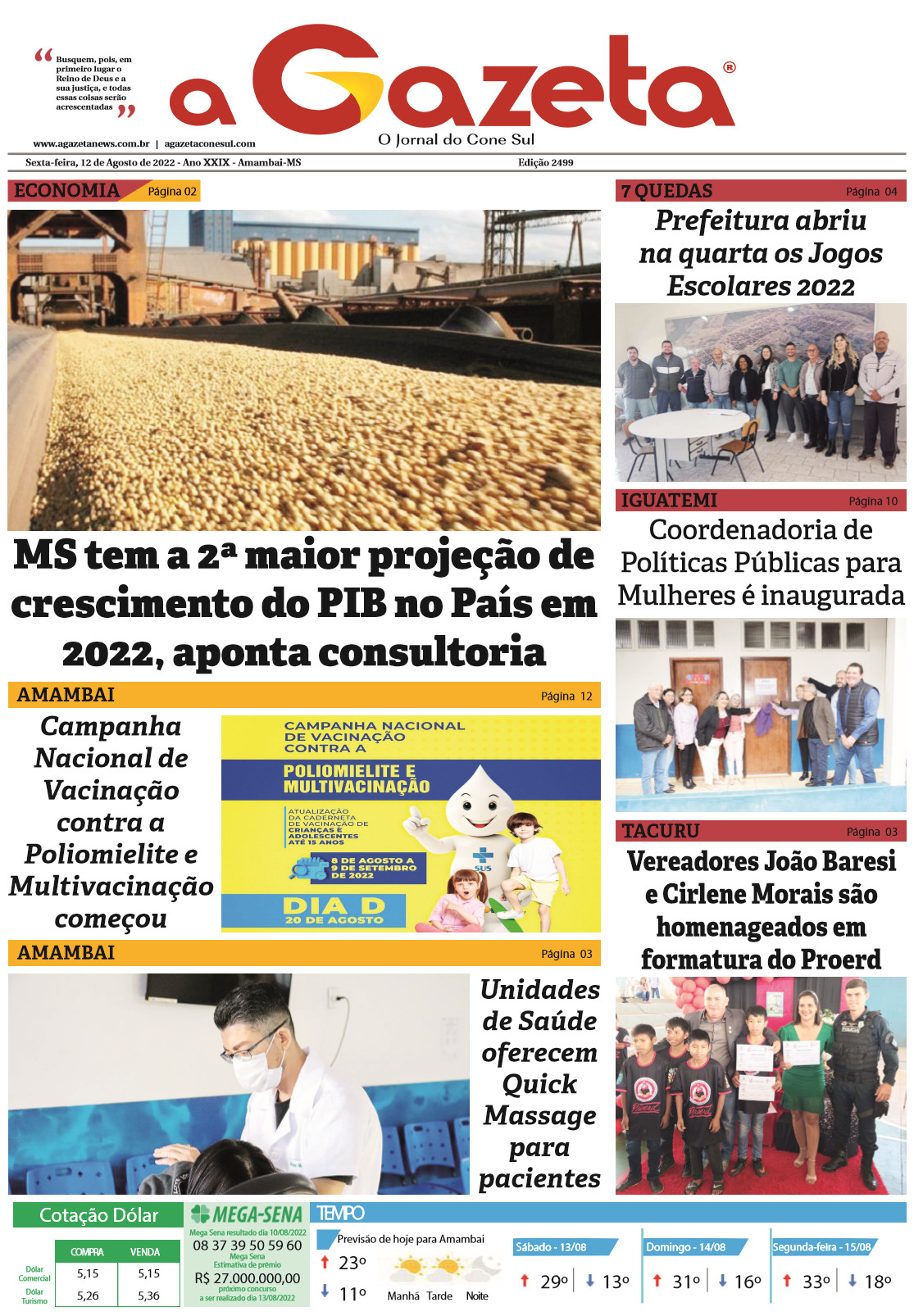 Confira a edição digital do jornal impresso A Gazeta desta sexta-feira, dia 12