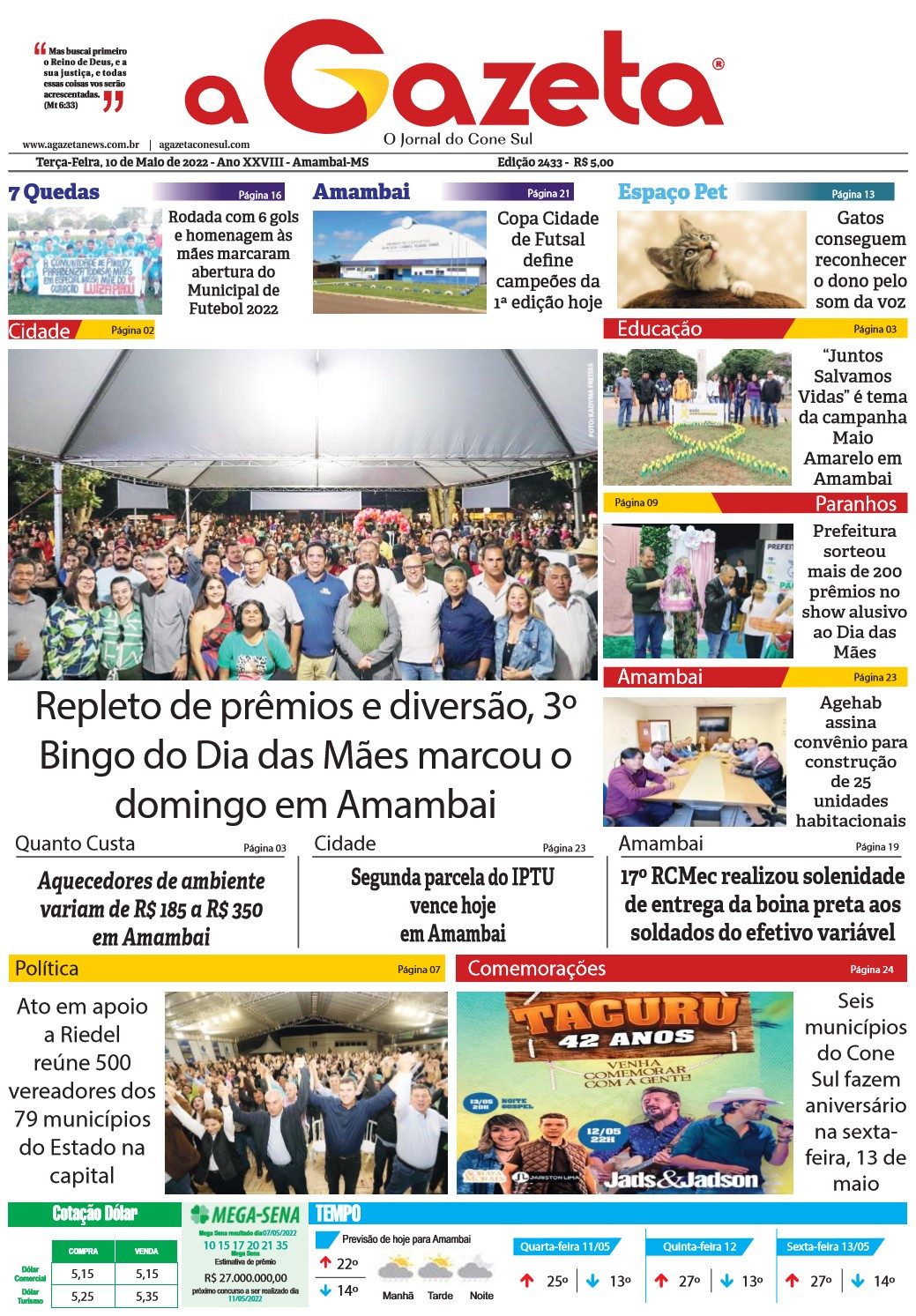 Confira a versão digital do jornal impresso A Gazeta desta terça-feira, dia 10